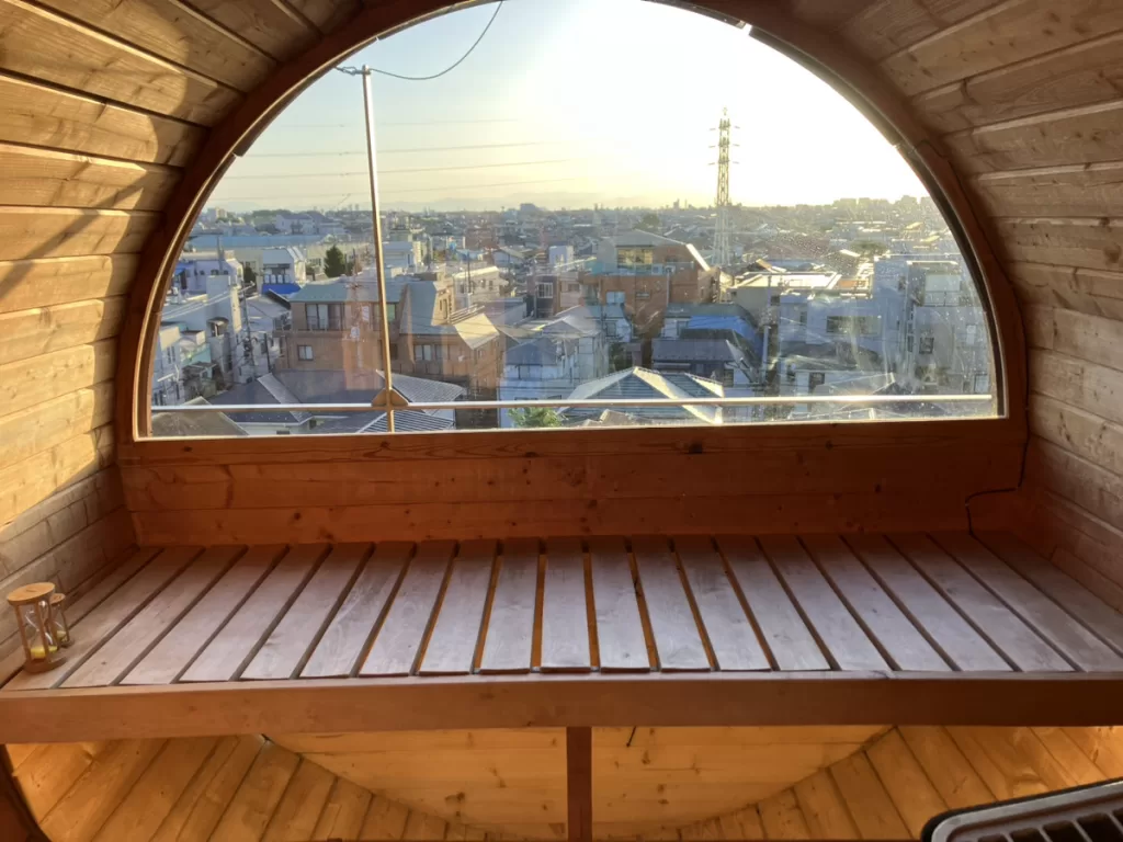 バレルサウナ 中からの景色